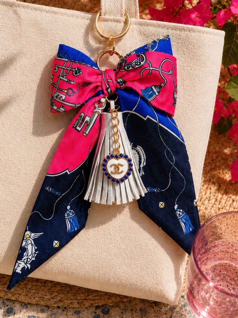 Red Navy Twilly Custom Statement Bag Charm